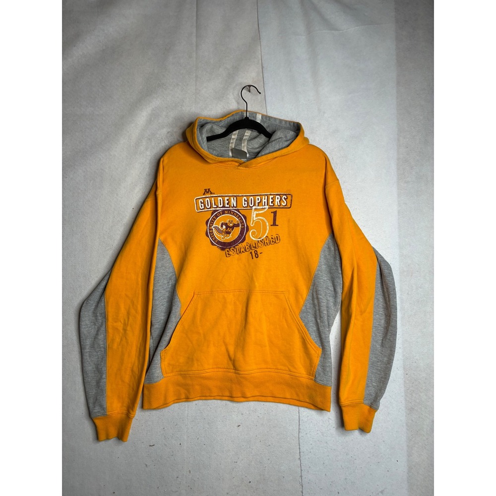 Vtg Gear For Sports University of Minnesota Golden Gophers Hoodie Yellow Gray XL